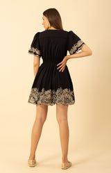Alena Embroidered Voile Dress