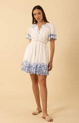  Alena Embroidered Voile Dress, color-Blue