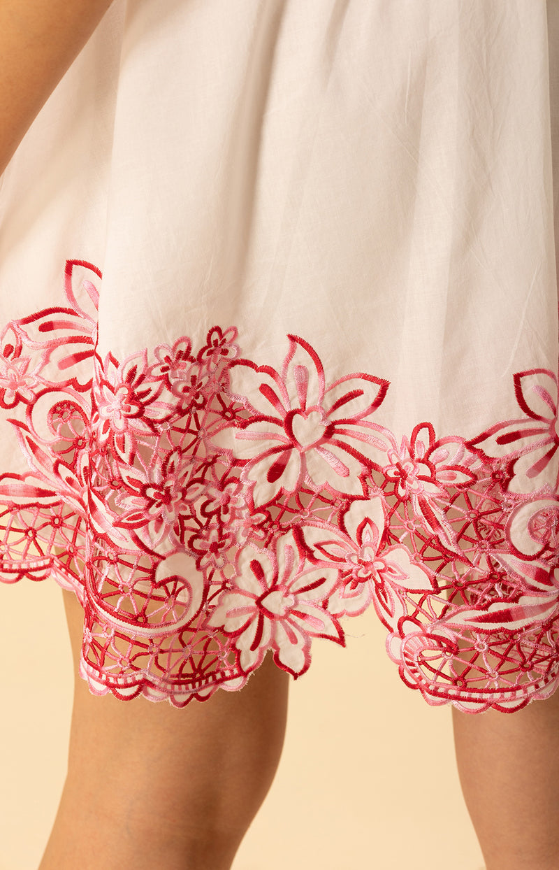  Alena Embroidered Voile Dress, color-Pink