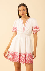  Alena Embroidered Voile Dress, color-Pink