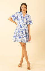 Emmalyn Linen Dress, color-blue