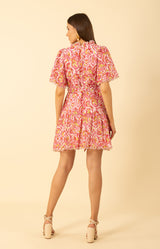 Emmalyn Linen Dress, color-pink