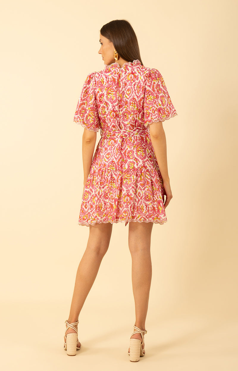 Emmalyn Linen Dress, color-pink