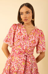 Emmalyn Linen Dress, color-pink