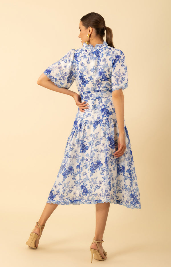 Emmalyn Linen Maxi Dress, color-blue