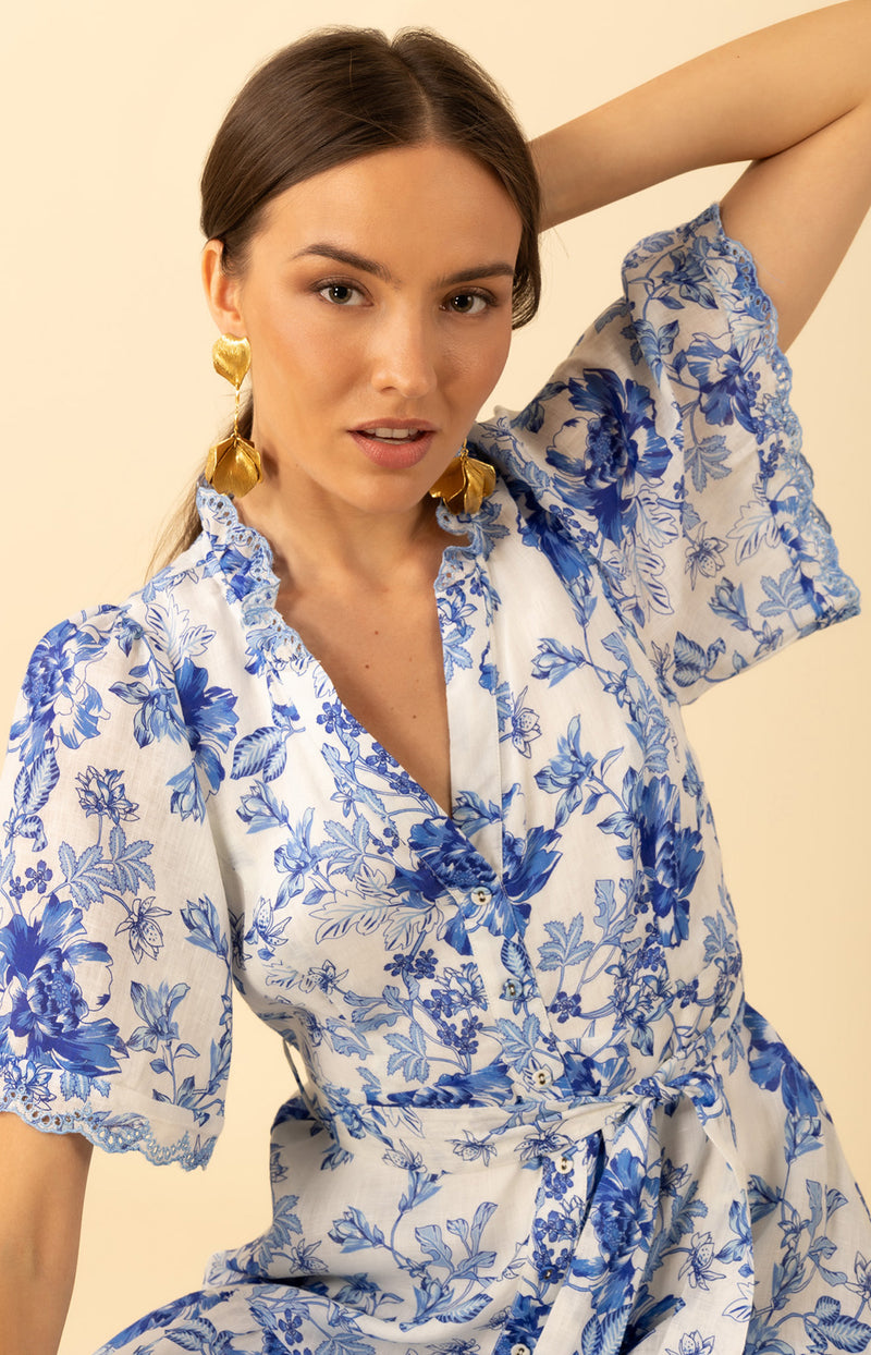 Emmalyn Linen Maxi Dress, color-blue
