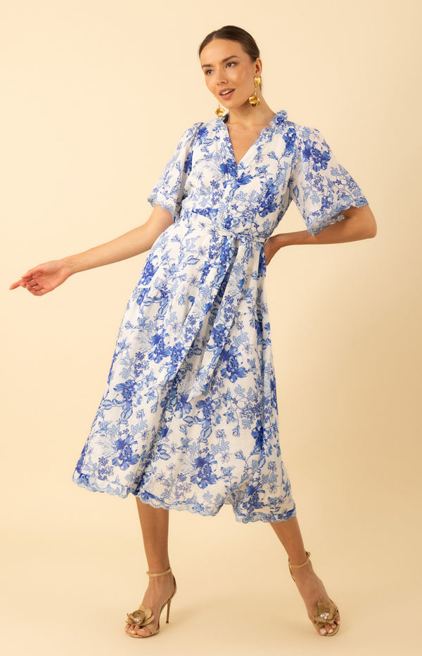 Emmalyn Linen Maxi Dress, color-blue