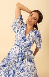 Emmalyn Linen Maxi Dress, color-blue