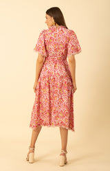 Emmalyn Linen Maxi Dress, color-pink