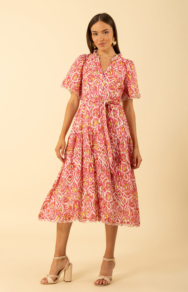 Emmalyn Linen Maxi Dress, color-pink