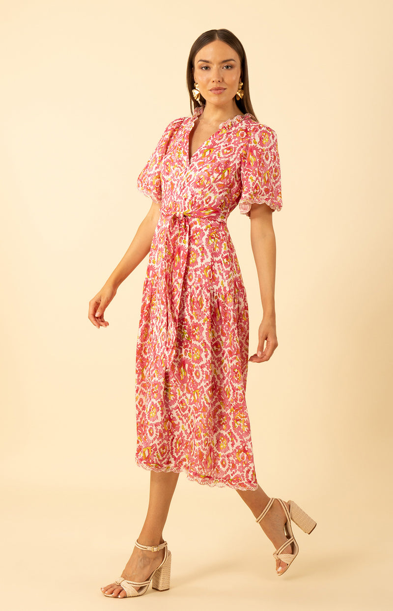 Emmalyn Linen Maxi Dress, color-pink