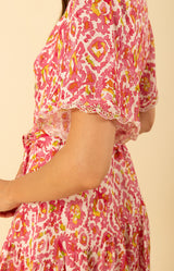 Emmalyn Linen Maxi Dress, color-pink