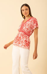 Persephone Silk Top, color-Red