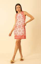 Mikaela Jersey Dress, color-Red