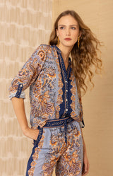 Ramona Silk Top_color_Navy