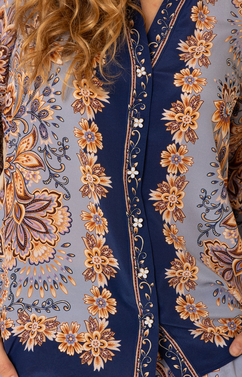 Ramona Silk Top_color_Navy