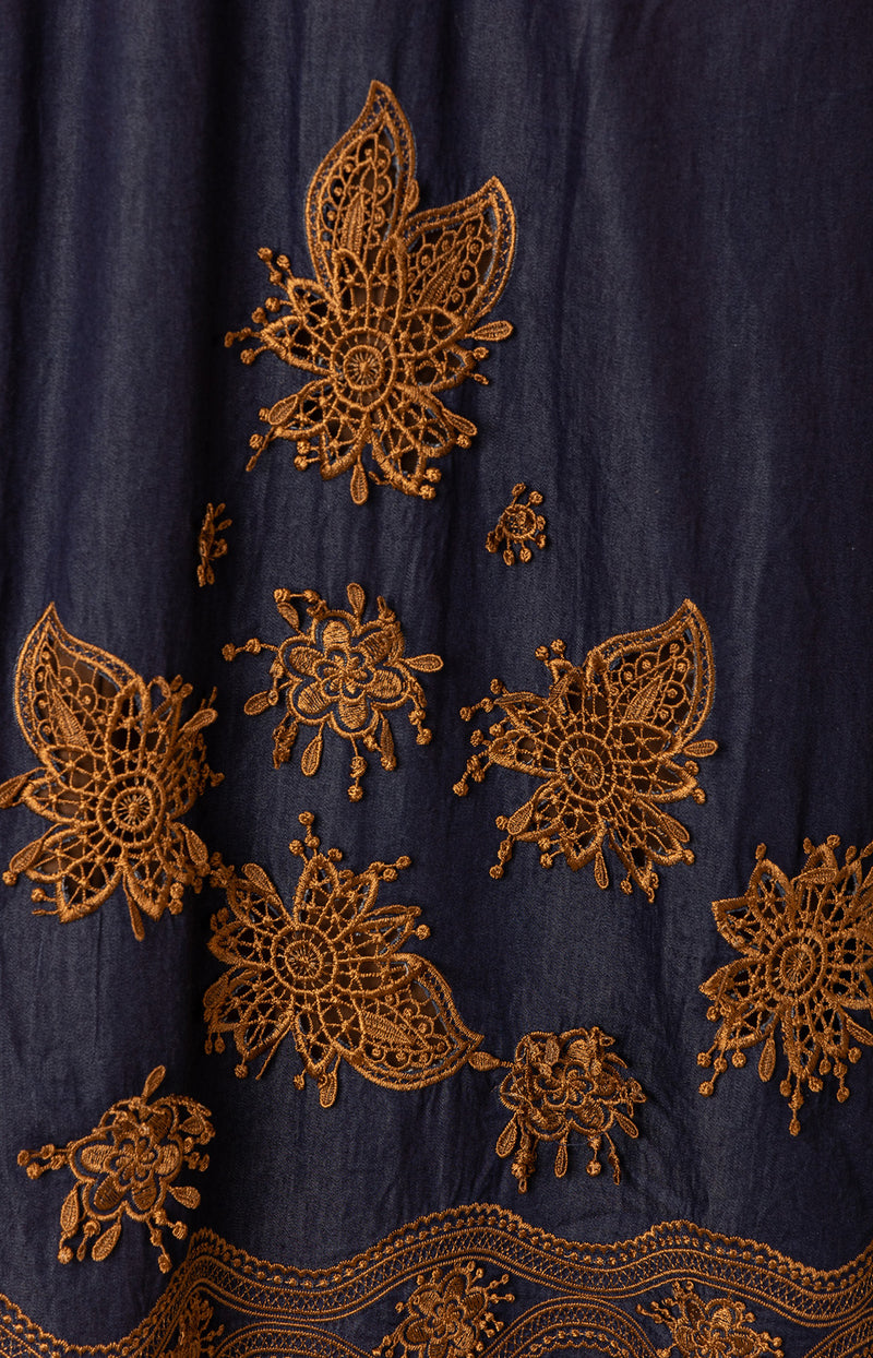 Paulina Embroidered Dress_color_Navy