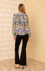 Whitley Silk Top, color-Ivory
