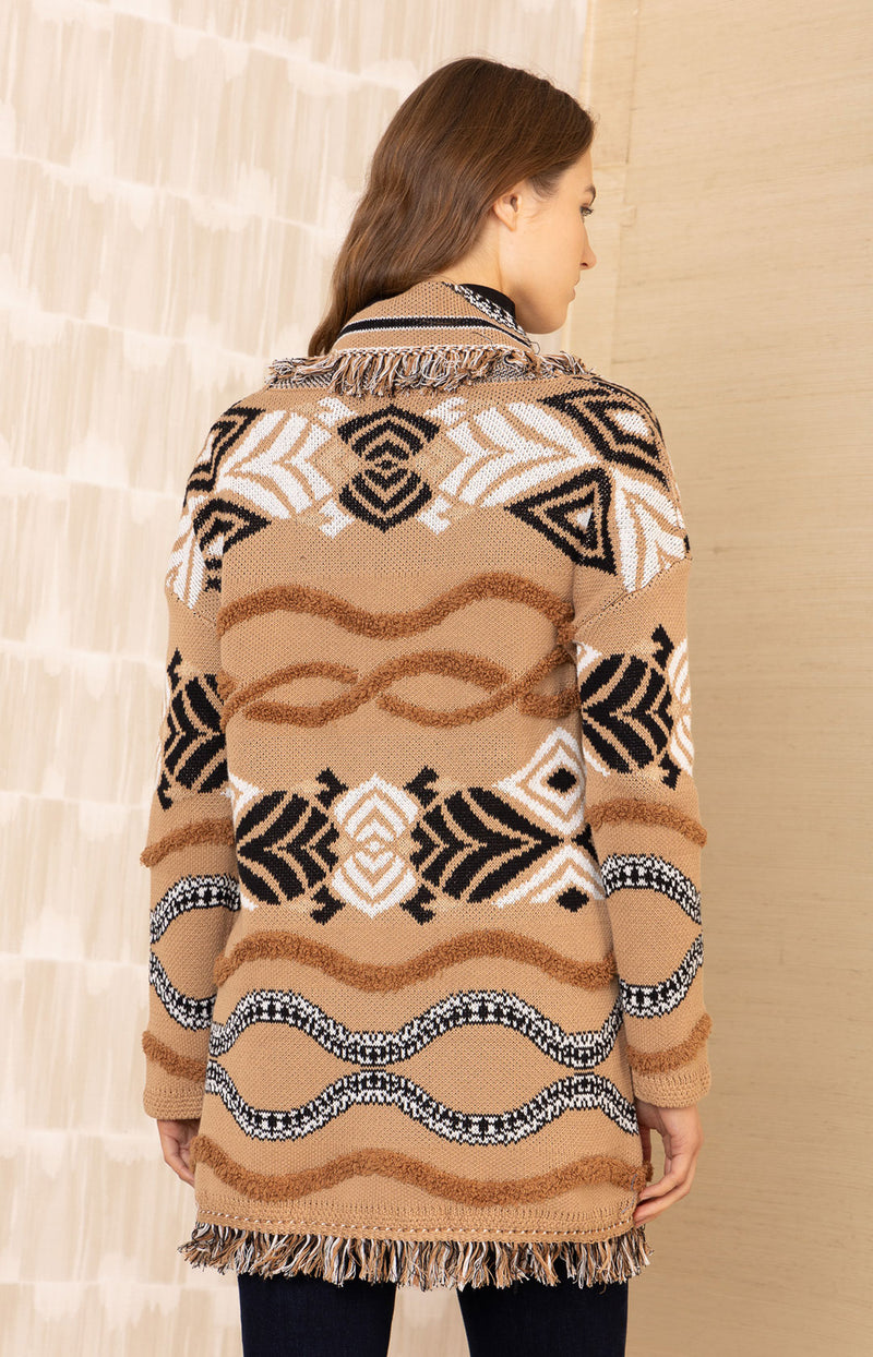 Harmoni Jacquard Sweater, color-Camel