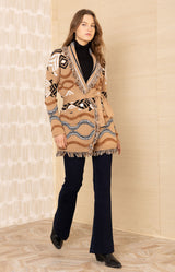 Harmoni Jacquard Sweater, color-Camel