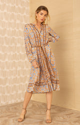 Vienna Midi Dress, color-Blue