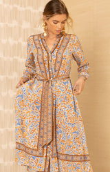 Vienna Midi Dress, color-Blue