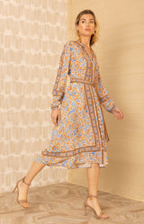 Vienna Midi Dress, color-Blue