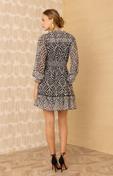 Nyra Chiffon Dress, color-BKW