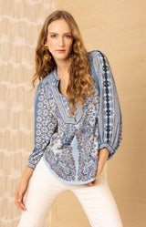 Alianna Jersey Top, color-Blue