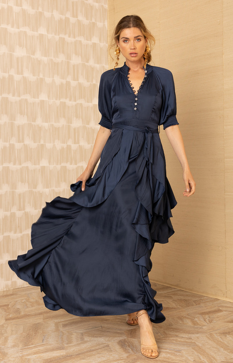 Clare Maxi Dress, color-Navy