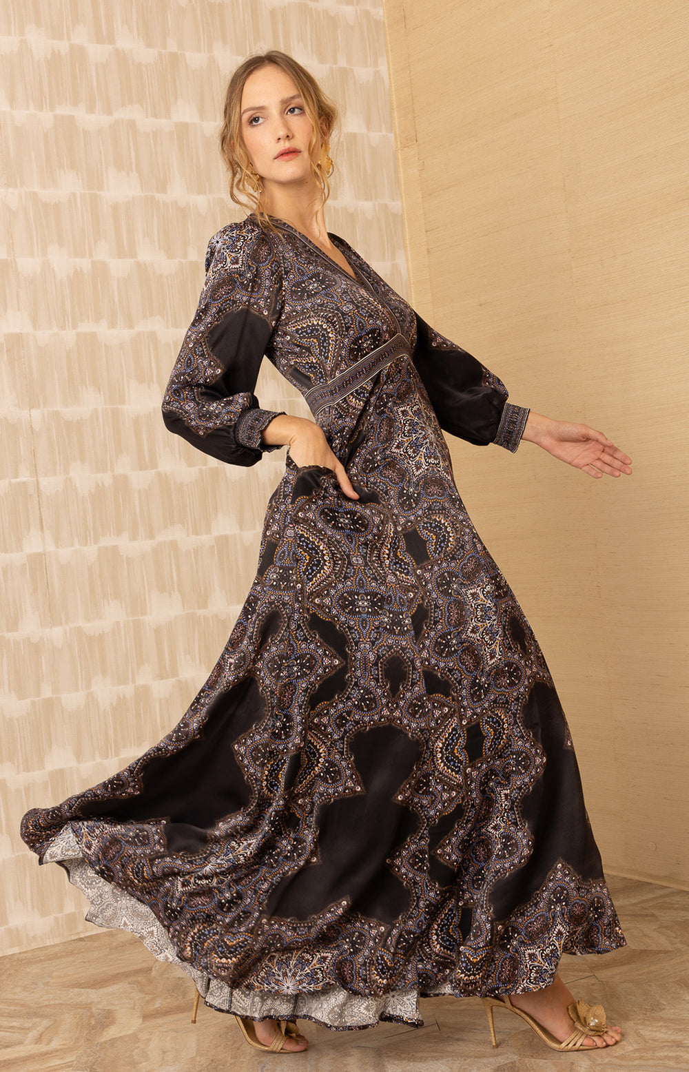 hale bob maxi dress Belen Satin Black / S Size:16AUS Josie Dress Trinh One Shoulder Maxi The bold floral print