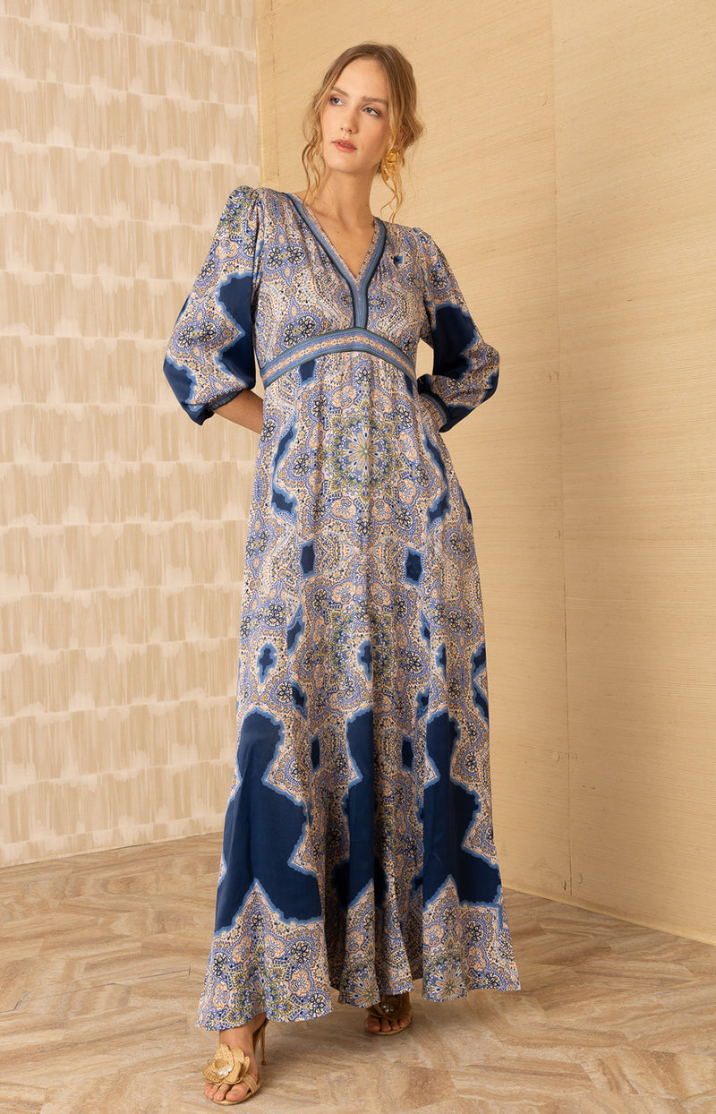 Belen Satin Maxi Dress Navy / Xs Belen Satin Maxi Dress Navy / Xs