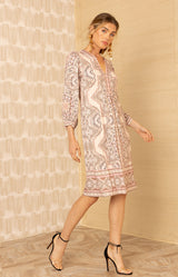 Avah Jersey Midi Dress, color-Beige