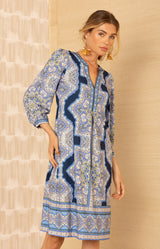 Avah Jersey Midi Dress, color-Navy