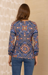 Paloma Jersey Top, color-Navy