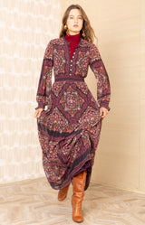 Marisol Chiffon Maxi Dress, color-Wine