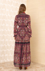 Marisol Chiffon Maxi Dress, color-Wine