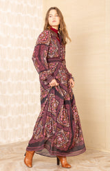 Marisol Chiffon Maxi Dress, color-Wine