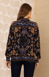 Avalynn Silk Top, color-Black