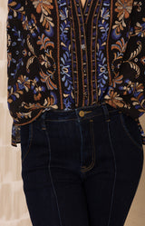 Avalynn Silk Top, color-Black