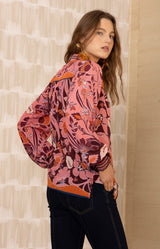 Avalynn Silk Top, color-Pink