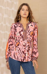 Goldie Jersey Top, color-Pink