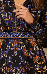 Ella Charmeuse Dress, color-Black