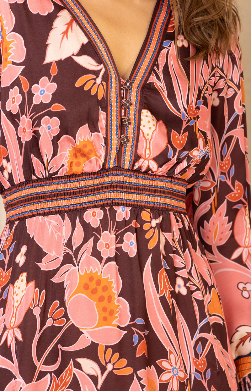 Ella Charmeuse Dress, color-Pink