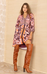 Angelique Jersey Dress, color-Pink