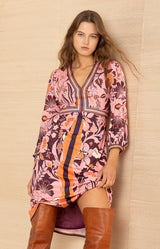 Angelique Jersey Dress, color-Pink