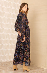 Alisson Chiffon Maxi Dress, color-Black