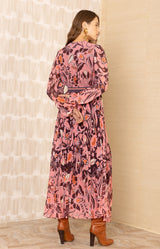 Alisson Chiffon Maxi Dress, color-Pink