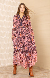 Alisson Chiffon Maxi Dress, color-Pink