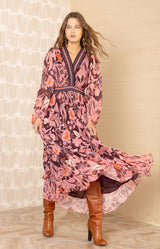 Alisson Chiffon Maxi Dress, color-Pink
